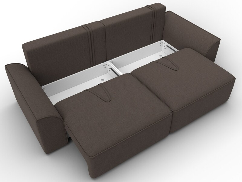 Диван прямой Лига-048 НПБ, Рогожка, Амур 05 коричневый