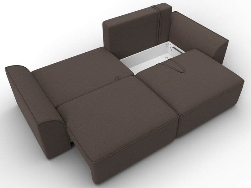 Диван прямой Лига-048 НПБ, Рогожка, Амур 05 коричневый