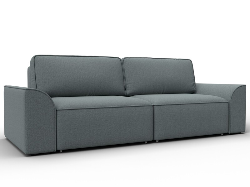 Диван прямой Лига-048 НПБ, Рогожка, Амур 07 серый