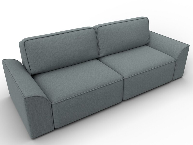 Диван прямой Лига-048 НПБ, Рогожка, Амур 07 серый