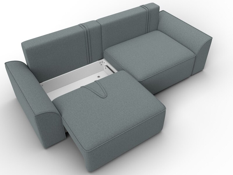 Диван прямой Лига-048 НПБ, Рогожка, Амур 07 серый