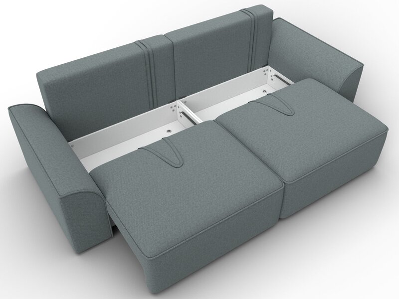 Диван прямой Лига-048 НПБ, Рогожка, Амур 07 серый