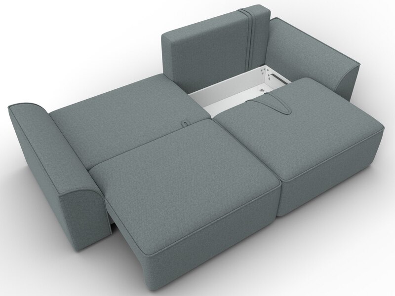 Диван прямой Лига-048 НПБ, Рогожка, Амур 07 серый