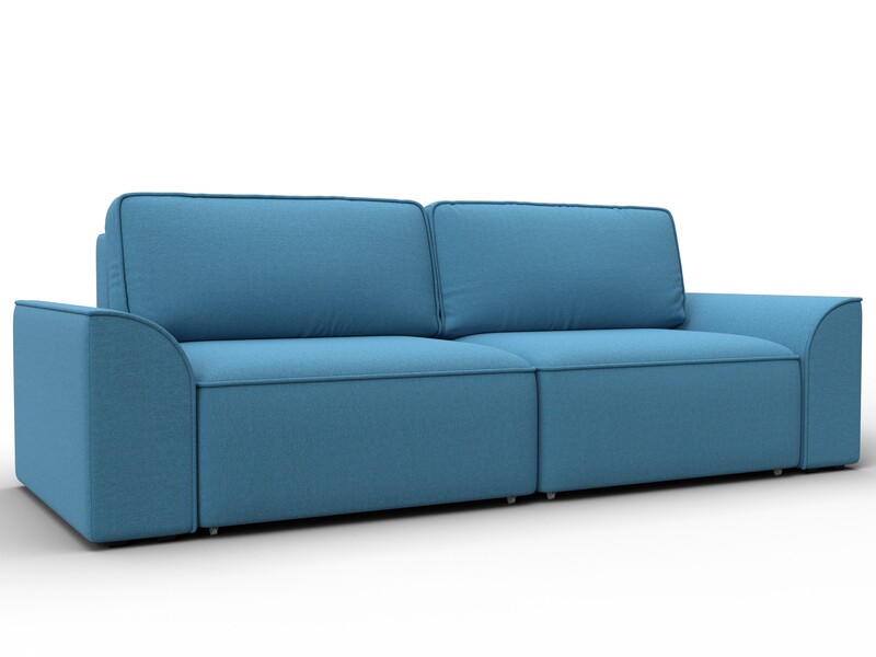 Диван прямой Лига-048 НПБ, Рогожка, Амур 10 голубой