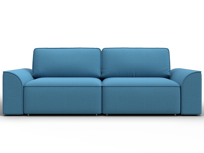 Диван прямой Лига-048 НПБ, Рогожка, Амур 10 голубой