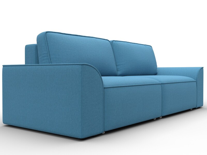 Диван прямой Лига-048 НПБ, Рогожка, Амур 10 голубой