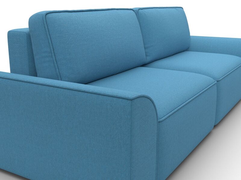 Диван прямой Лига-048 НПБ, Рогожка, Амур 10 голубой