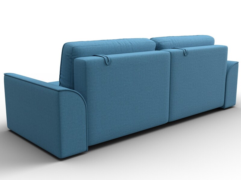 Диван прямой Лига-048 НПБ, Рогожка, Амур 10 голубой