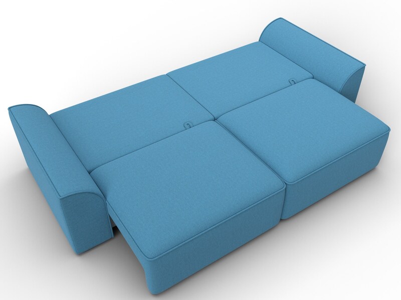 Диван прямой Лига-048 НПБ, Рогожка, Амур 10 голубой