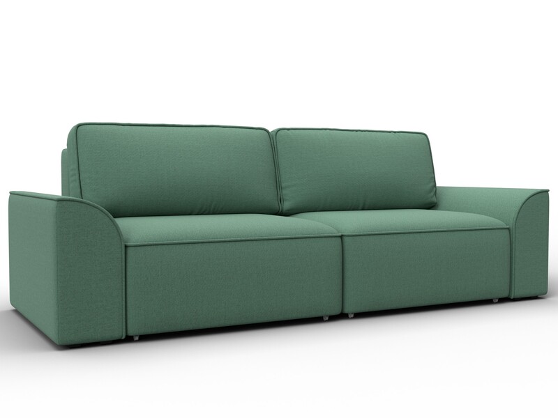 Диван прямой Лига-048 НПБ, Рогожка, Амур 11 зеленый