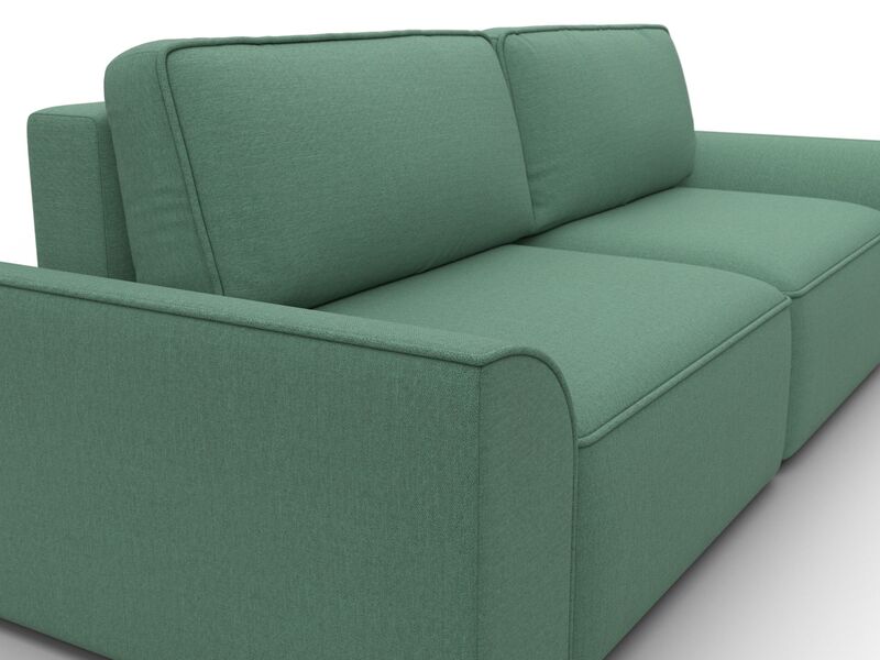 Диван прямой Лига-048 НПБ, Рогожка, Амур 11 зеленый