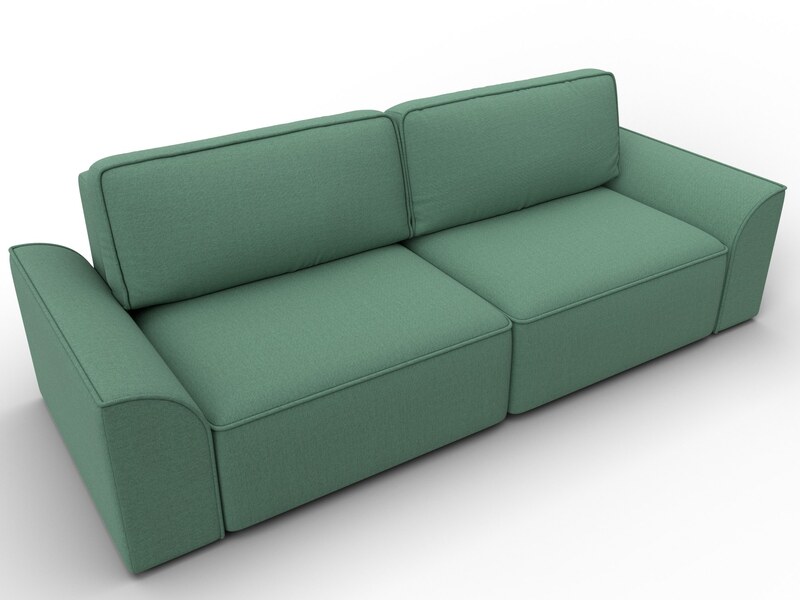 Диван прямой Лига-048 НПБ, Рогожка, Амур 11 зеленый