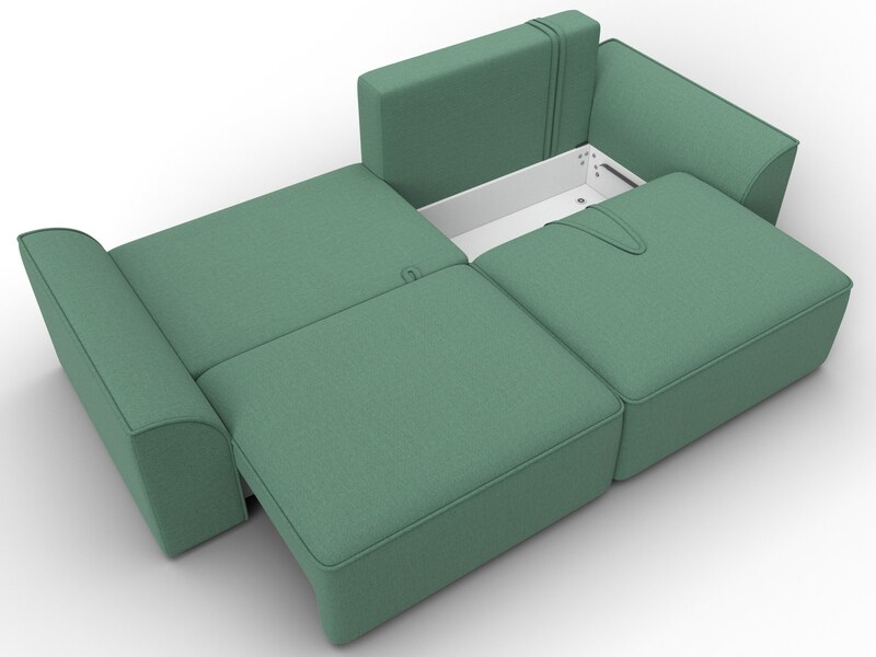 Диван прямой Лига-048 НПБ, Рогожка, Амур 11 зеленый