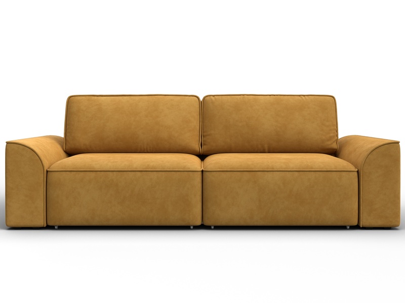 Диван прямой Лига-048 НПБ, Велюр, BRUT 10 желтый