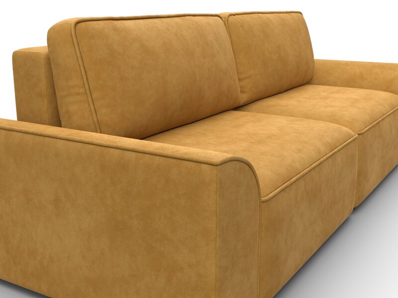 Диван прямой Лига-048 НПБ, Велюр, BRUT 10 желтый