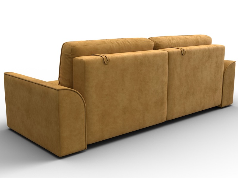 Диван прямой Лига-048 НПБ, Велюр, BRUT 10 желтый