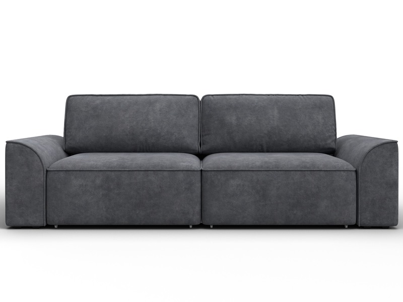 Диван прямой Лига-048 НПБ, Велюр, BRUT 16 темно-серый