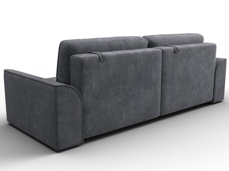 Диван прямой Лига-048 НПБ, Велюр, BRUT 16 темно-серый