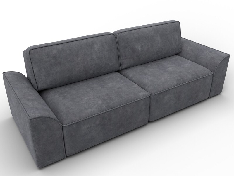 Диван прямой Лига-048 НПБ, Велюр, BRUT 16 темно-серый