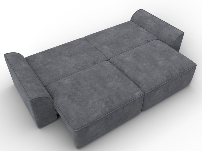 Диван прямой Лига-048 НПБ, Велюр, BRUT 16 темно-серый