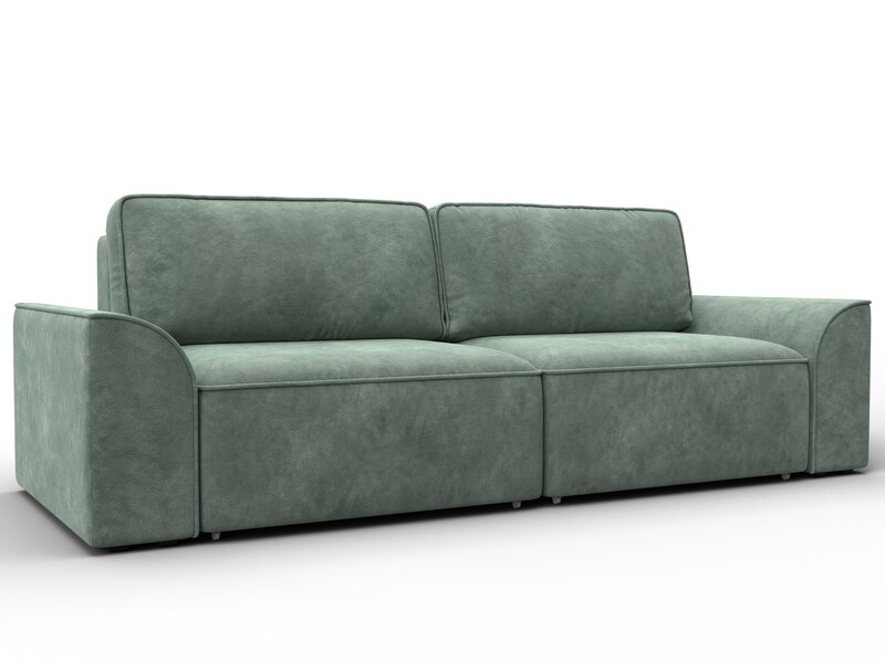 Диван прямой Лига-048 НПБ, Велюр, BRUT 08 зеленый