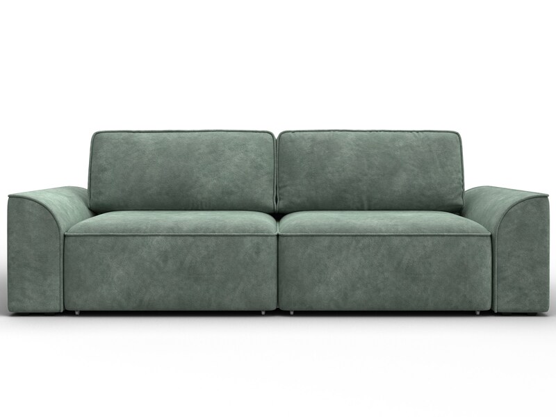 Диван прямой Лига-048 НПБ, Велюр, BRUT 08 зеленый