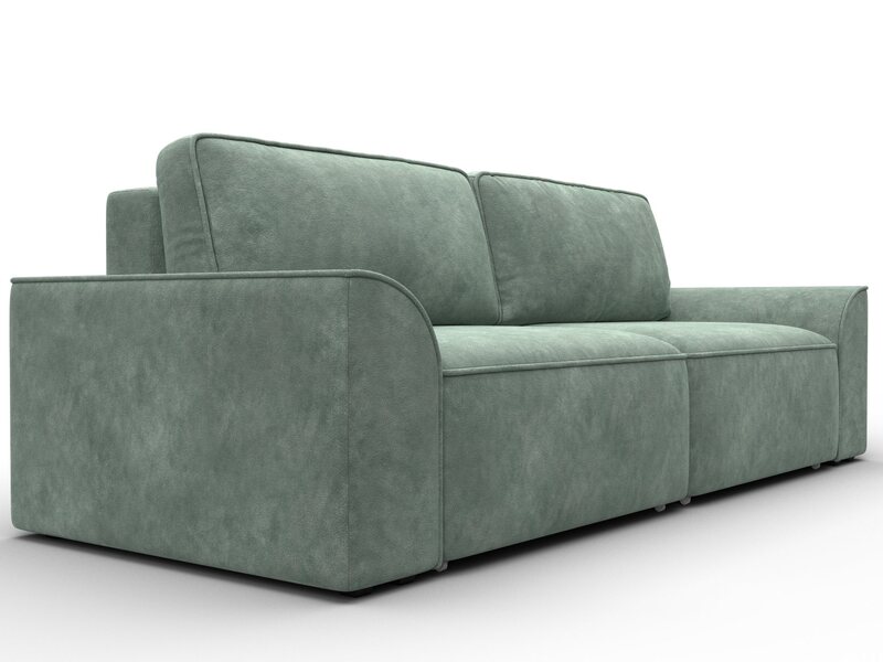 Диван прямой Лига-048 НПБ, Велюр, BRUT 08 зеленый