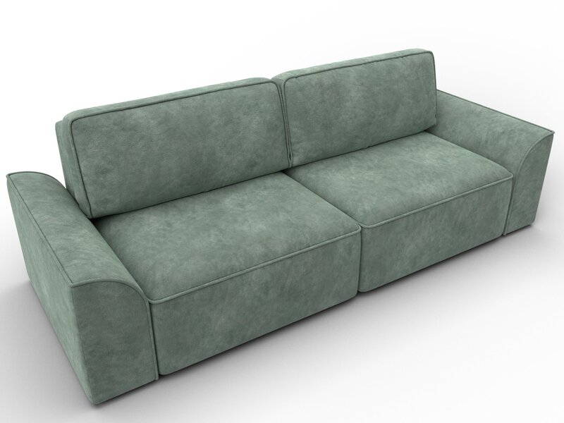 Диван прямой Лига-048 НПБ, Велюр, BRUT 08 зеленый