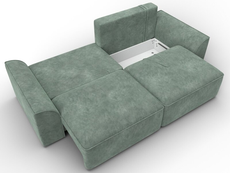 Диван прямой Лига-048 НПБ, Велюр, BRUT 08 зеленый