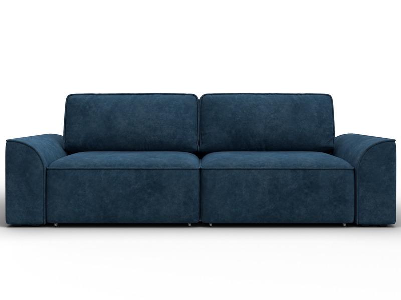 Диван прямой Лига-048 НПБ, Велюр, BRUT 11 синий