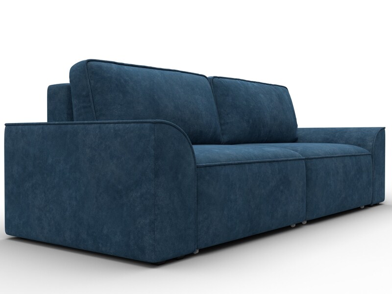 Диван прямой Лига-048 НПБ, Велюр, BRUT 11 синий
