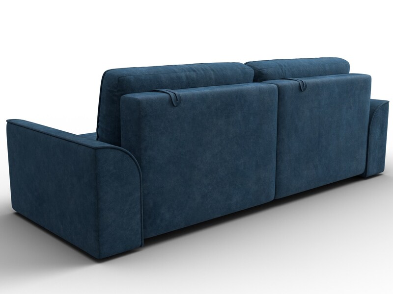 Диван прямой Лига-048 НПБ, Велюр, BRUT 11 синий