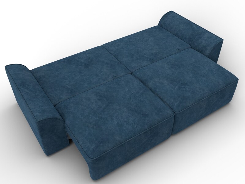 Диван прямой Лига-048 НПБ, Велюр, BRUT 11 синий