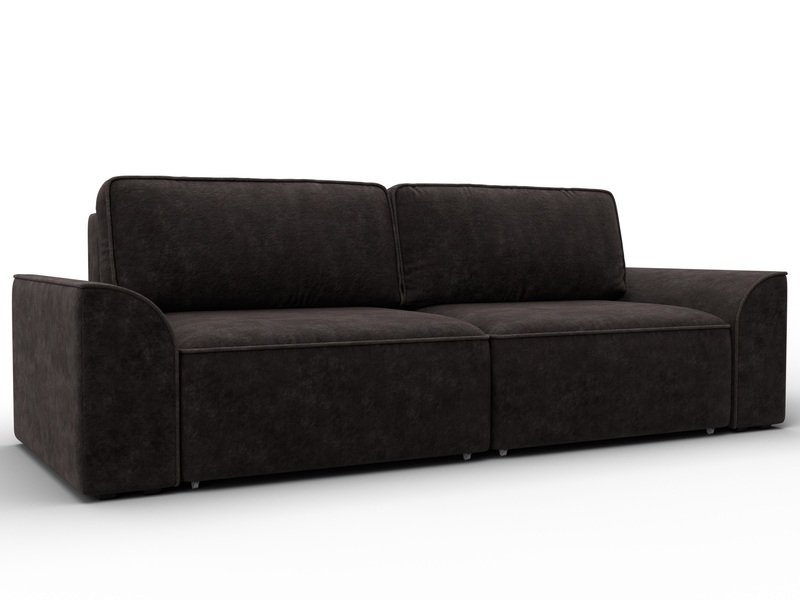 Диван прямой Лига-048 НПБ, Велюр, BRUT 17 коричневый