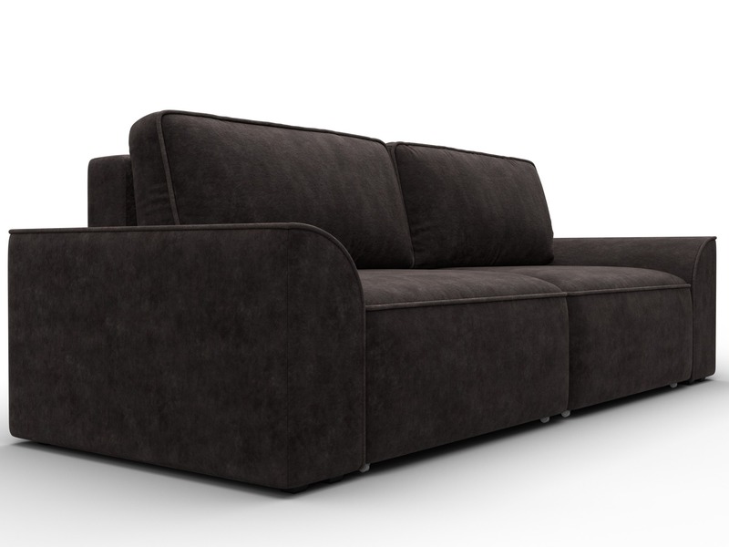 Диван прямой Лига-048 НПБ, Велюр, BRUT 17 коричневый
