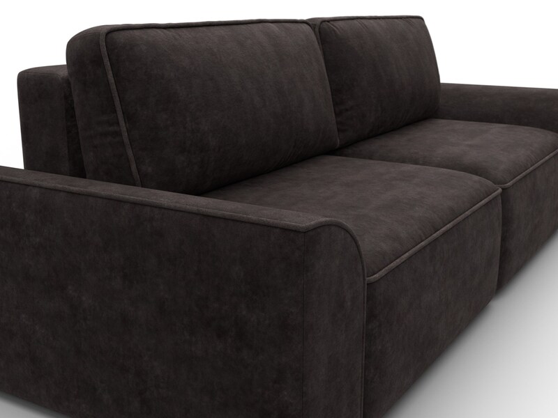 Диван прямой Лига-048 НПБ, Велюр, BRUT 17 коричневый