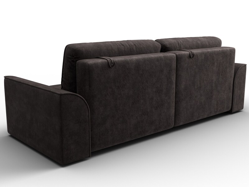 Диван прямой Лига-048 НПБ, Велюр, BRUT 17 коричневый