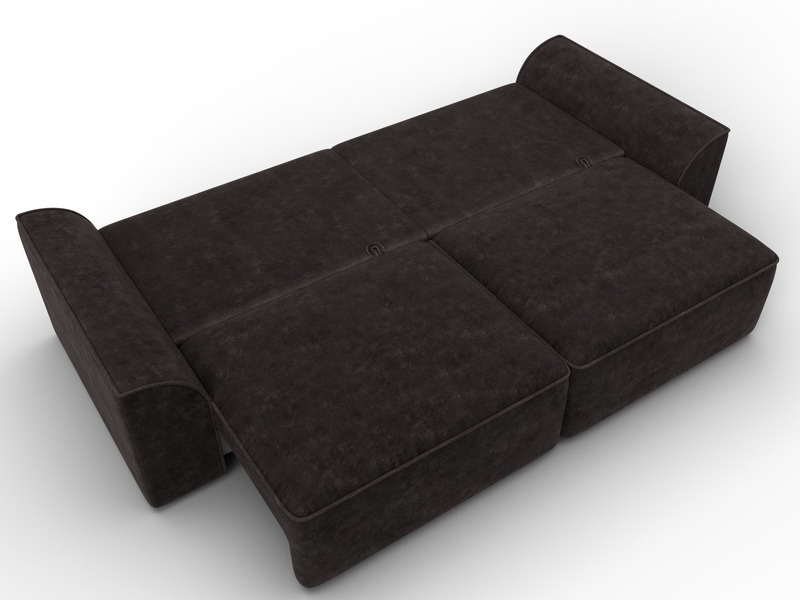 Диван прямой Лига-048 НПБ, Велюр, BRUT 17 коричневый