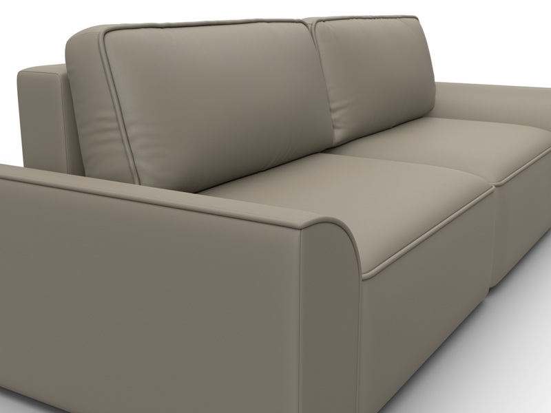 Диван прямой Лига-048 НПБ, Экокожа, GRIFON 04 бежевый