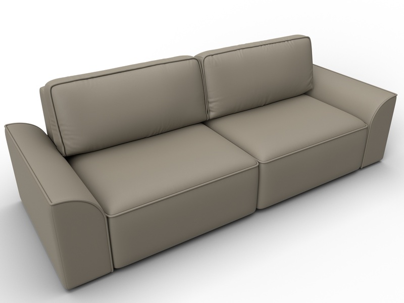 Диван прямой Лига-048 НПБ, Экокожа, GRIFON 04 бежевый