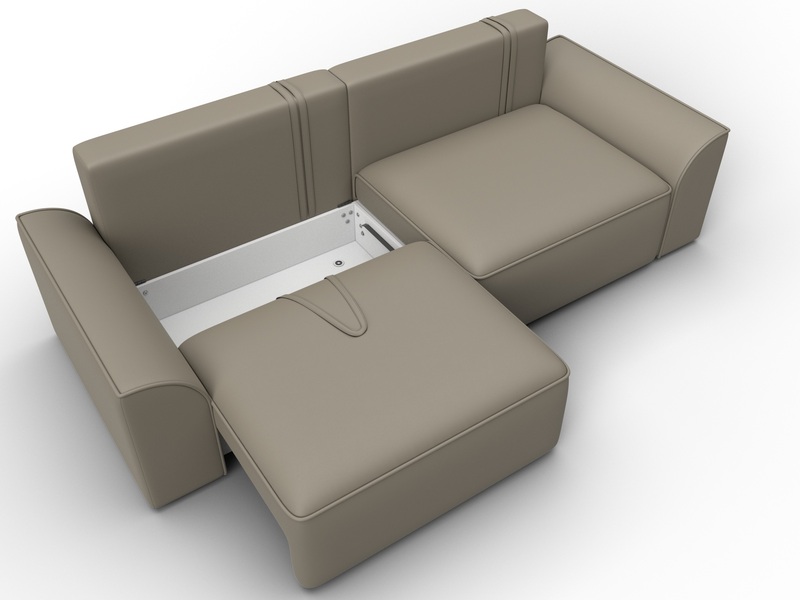 Диван прямой Лига-048 НПБ, Экокожа, GRIFON 04 бежевый