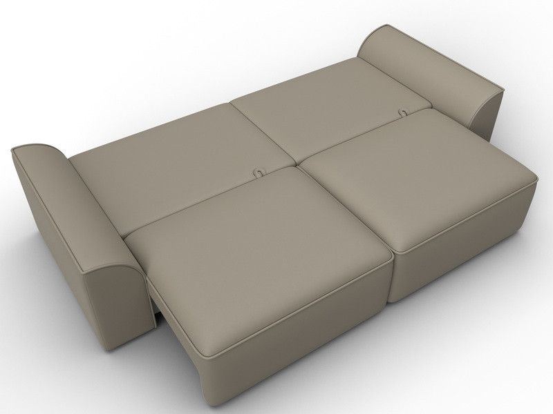 Диван прямой Лига-048 НПБ, Экокожа, GRIFON 04 бежевый