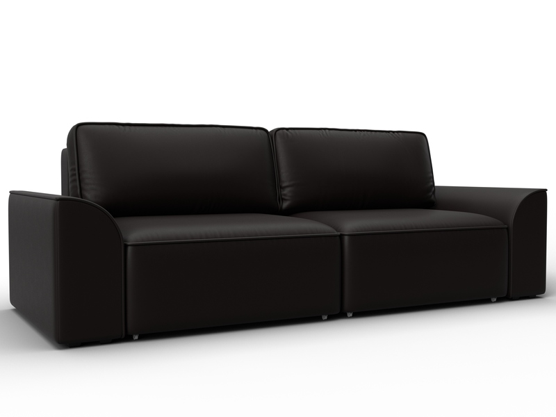 Диван прямой Лига-048 НПБ, Экокожа, GRIFON 12 коричневый