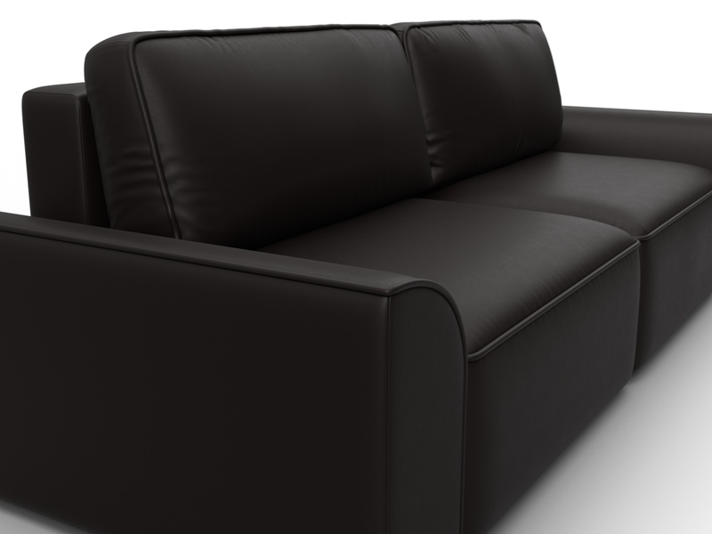 Диван прямой Лига-048 НПБ, Экокожа, GRIFON 12 коричневый