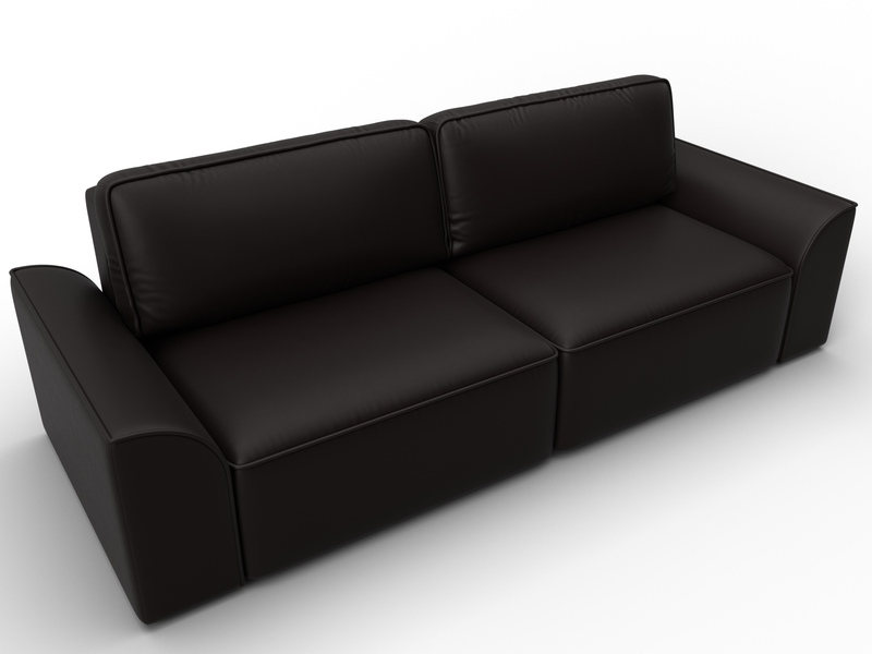 Диван прямой Лига-048 НПБ, Экокожа, GRIFON 12 коричневый