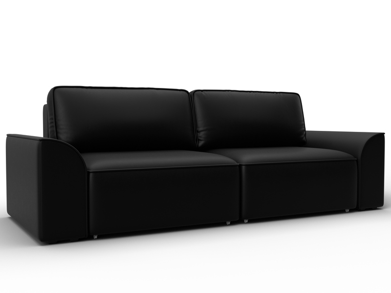 Диван прямой Лига-048 НПБ, Экокожа, GRIFON 18 черный