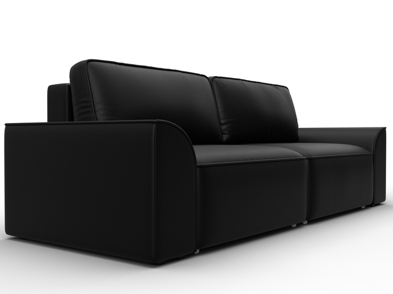 Диван прямой Лига-048 НПБ, Экокожа, GRIFON 18 черный