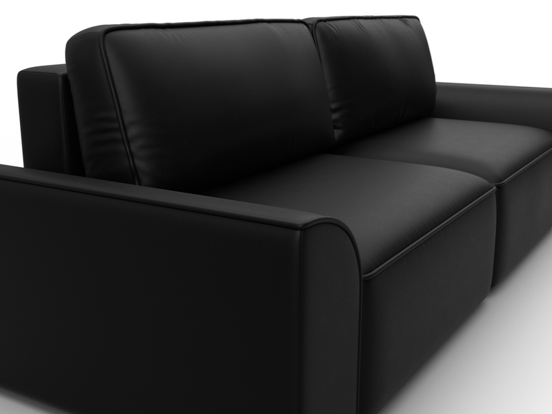 Диван прямой Лига-048 НПБ, Экокожа, GRIFON 18 черный