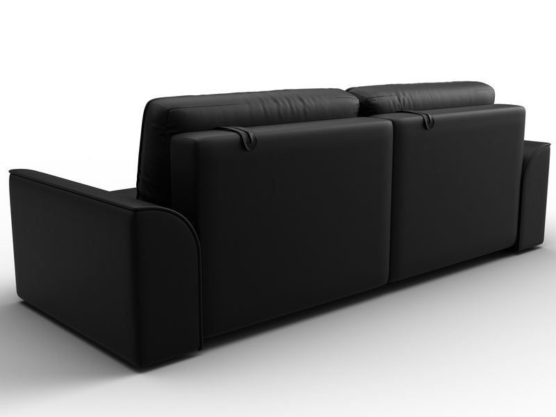 Диван прямой Лига-048 НПБ, Экокожа, GRIFON 18 черный