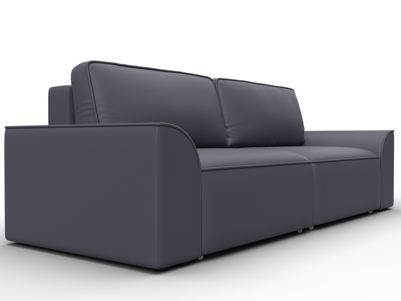 Диван прямой Лига-048 НПБ, Экокожа, GRIFON 15 серый